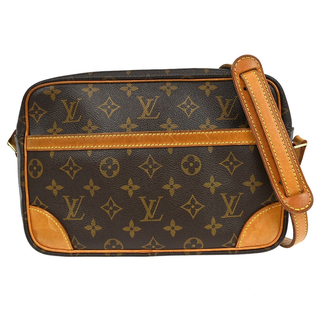 Louis Vuitton Trocadero 27 Monogram Canvas Medium Crossbody Shoulder Bag: Louis Vuitton Trocadero 27 Monogram Canvas Medium Crossbody Shoulder Bag This Louis Vuitton Trocadero 27 crossbody shoulder bag features the signature monogram canvas exterior with brown leather trim 