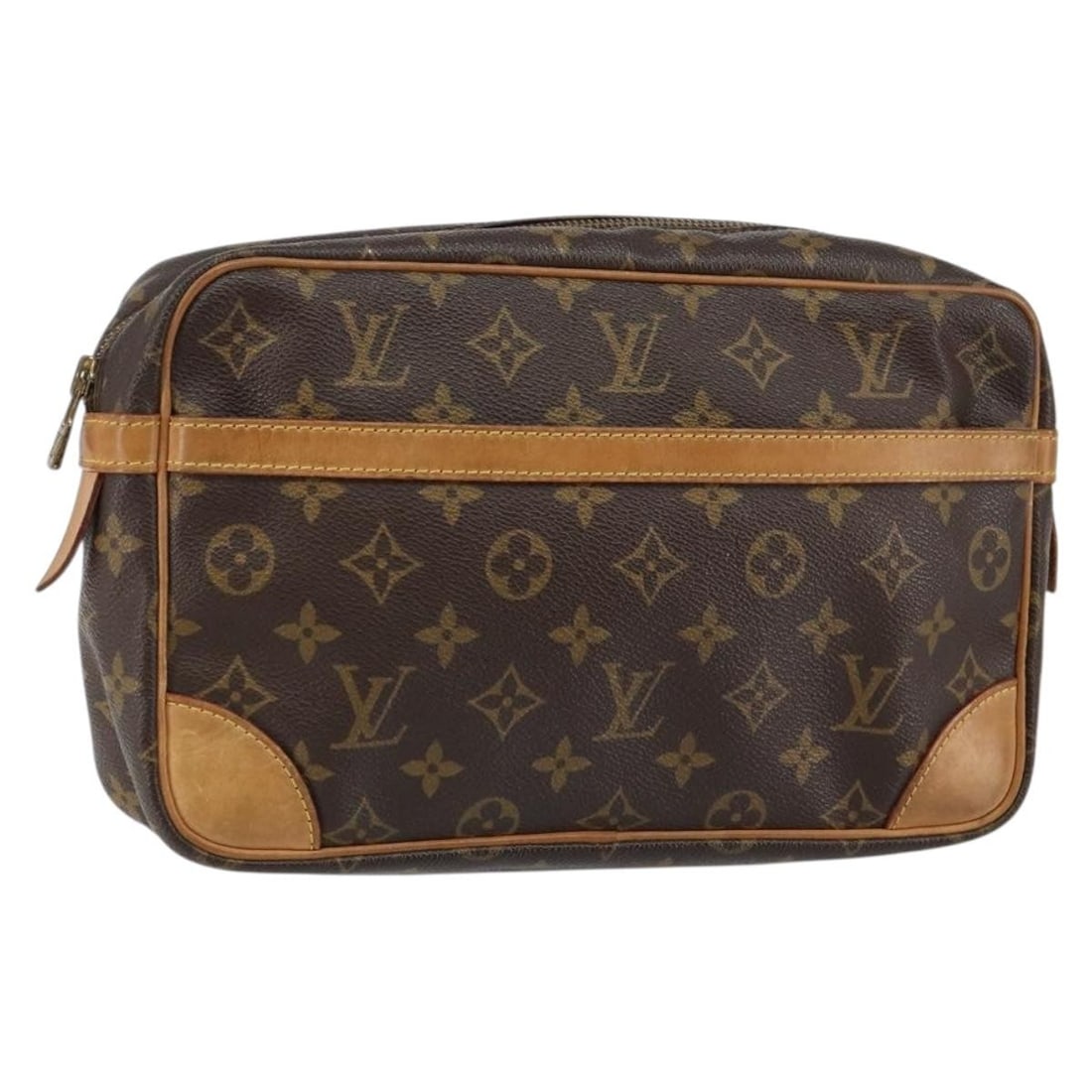 LOUIS VUITTON Monogram Compiegne 28 Clutch Bag M51845 Authentic: LOUIS VUITTON Monogram Compiegne 28 Clutch Bag M51845 Authentic This authentic LOUIS VUITTON Monogram Compiegne 28 Clutch Bag is a stylish accessory crafted from durable monogram canvas. Designed for 