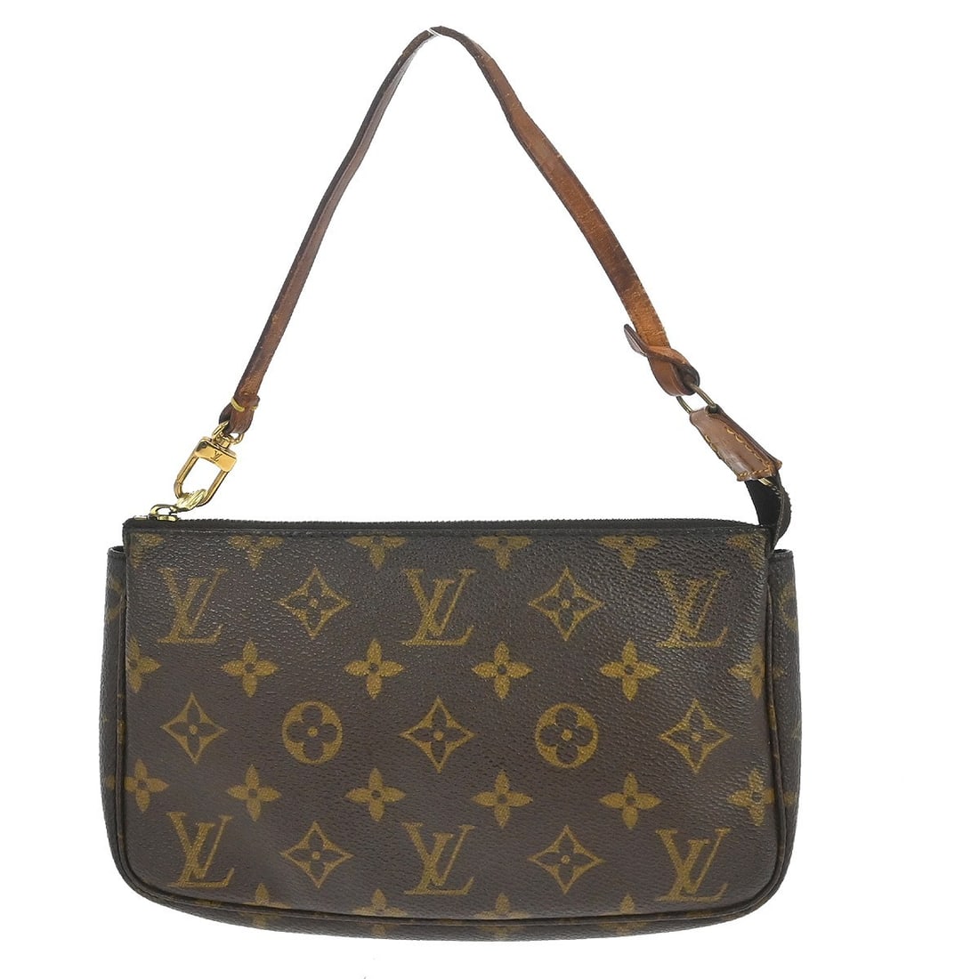 Louis Vuitton Monogram Pochette Accessoires Small Brown Canvas Pouch M51980: Louis Vuitton Monogram Pochette Accessoires Small Brown Canvas Pouch M51980 This Louis Vuitton Monogram Pochette Accessoires handbag features the iconic monogram canvas leather in brown, designed in a