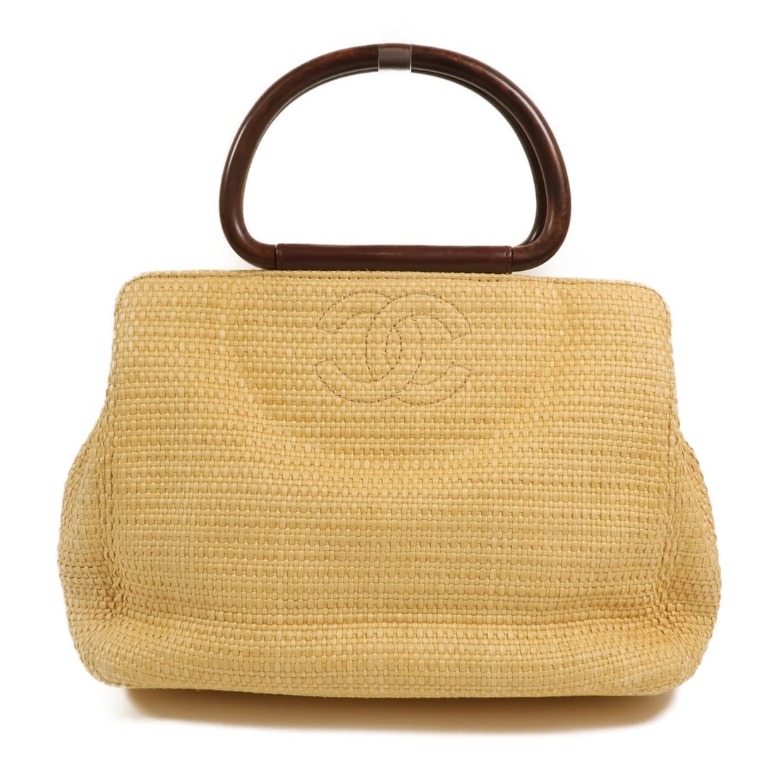 CHANEL Yellow Leather Raffia CC Handbag GHW: CHANEL Yellow Leather Raffia CC Handbag GHW This CHANEL handbag features a sophisticated combination of yellow leather and raffia, accented with gold-tone hardware. Designed for women, it offers a str