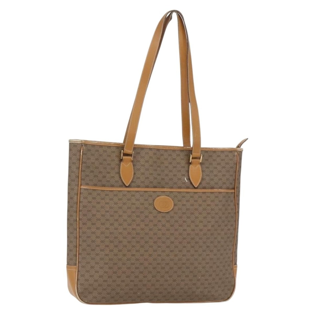 GUCCI Micro GG Supreme Tote Bag PVC Brown Gold 002 39 0149 Auth: GUCCI Micro GG Supreme Tote Bag PVC Brown Gold 002 39 0149 Auth This authentic GUCCI Micro GG Supreme Tote Bag is a stylish accessory crafted in Italy from durable PVC leather and micro small GG canva