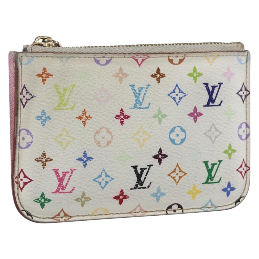 LOUIS VUITTON Multicolor Coin Purse M93734 White Authentic: LOUIS VUITTON Multicolor Coin Purse M93734 White Authentic This Louis Vuitton Multicolor Pochette Cles NM Coin Purse features a stylish design crafted from Monogram Multicolor Canvas in a pristine whi