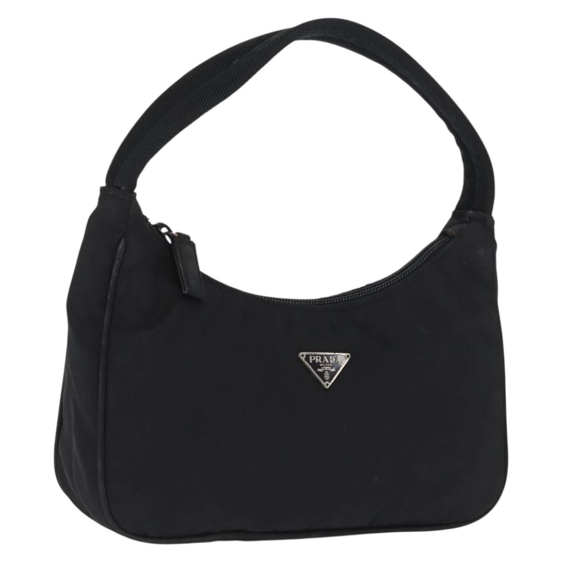 Prada black nylon pouch women Italy 9.1 x 5.1 x 2.0 inch: Prada black nylon pouch women Italy 9.1 x 5.1 x 2.0 inch This PRADA hand pouch is crafted from black nylon and designed for women. Made in Italy, it features a compact silhouette with approximate dime