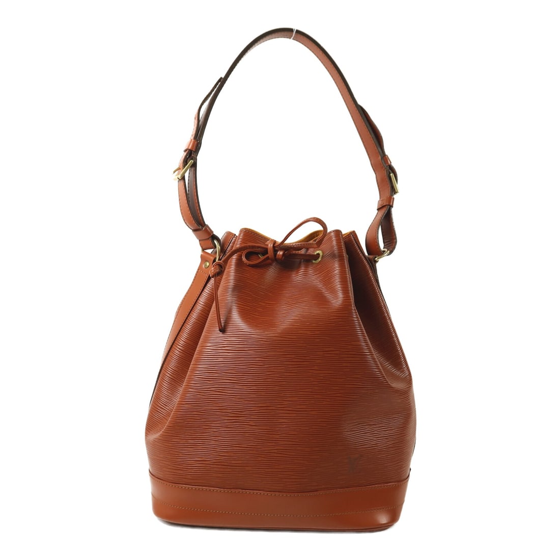 Louis Vuitton Noe Brown Epi Leather Shoulder Bag with Gold Hardware: Louis Vuitton Noe Brown Epi Leather Shoulder Bag with Gold Hardware This Louis Vuitton Noe shoulder bag features brown Epi leather crafted from calfskin and is accented with gold-tone hardware.