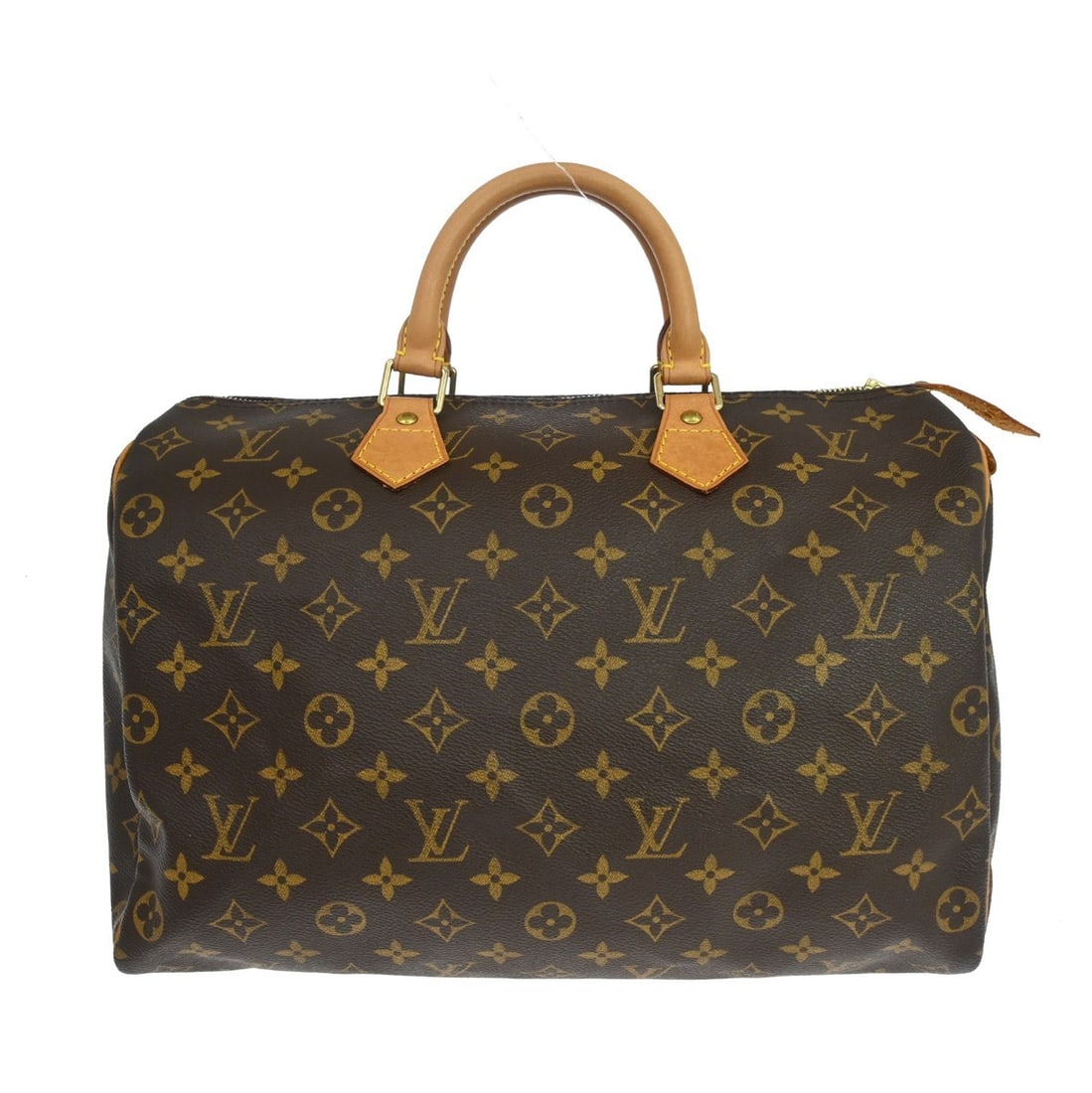 Louis Vuitton Speedy Brown Canvas Vintage Women's Handbag 35cm: Louis Vuitton Speedy Brown Canvas Vintage Women's Handbag 35cm This Louis Vuitton Speedy handbag features the signature monogram canvas design in brown, crafted for women. It is a vintage piece with s