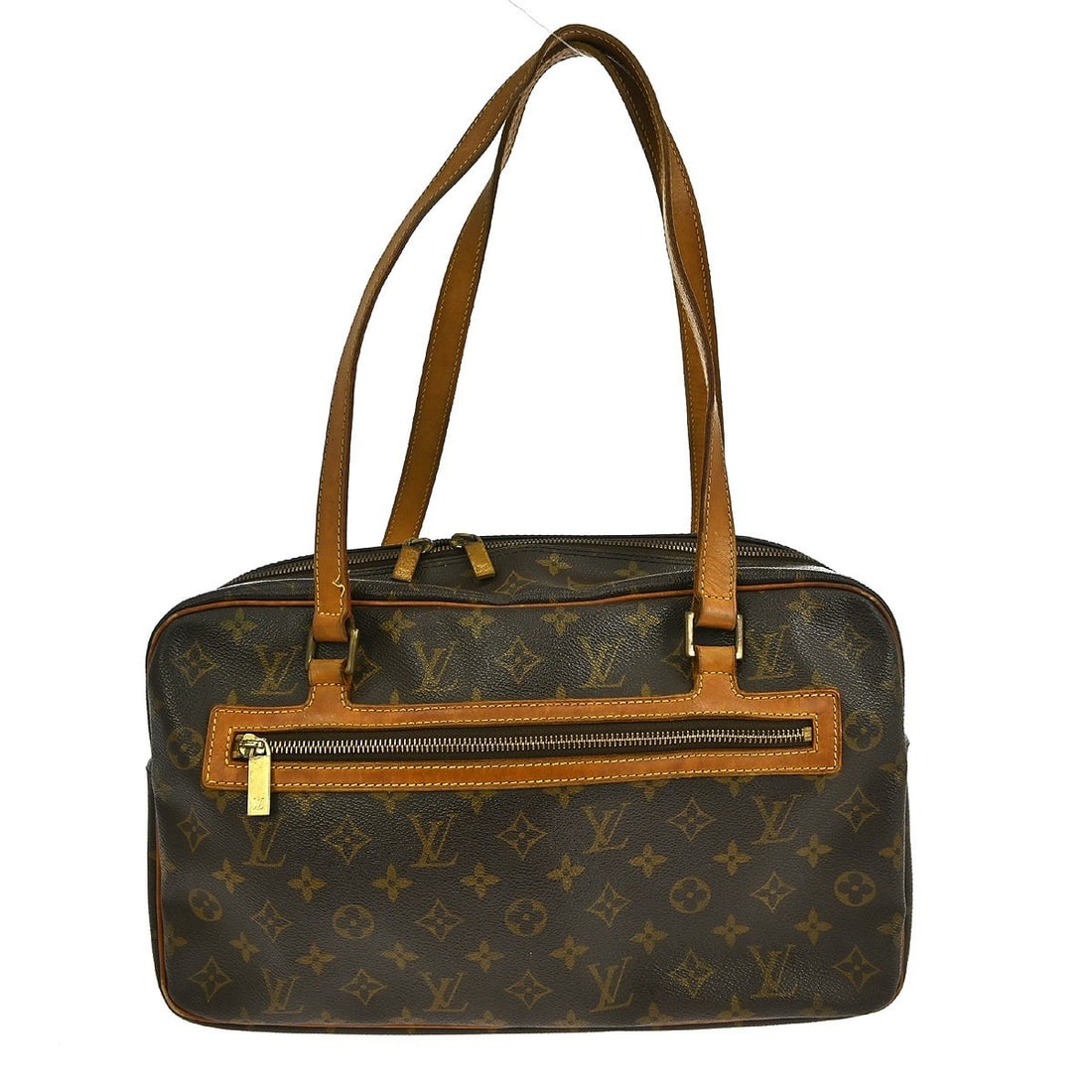 Louis Vuitton Monogram Canvas Cite GM Large Shoulder Bag M51181: Louis Vuitton Monogram Canvas Cite GM Large Shoulder Bag M51181 This Louis Vuitton Cite GM shoulder bag features the signature monogram canvas leather in brown with double handles and a zip closure. D