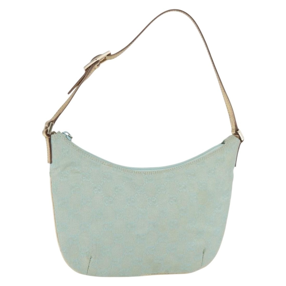 Gucci GG Canvas Light Blue Gold Shoulder Bag 005 0813: Gucci GG Canvas Light Blue Gold Shoulder Bag 005 0813 This GUCCI GG Canvas shoulder bag features a light blue and gold exterior crafted from durable canvas, with the iconic GG Canvas pattern. Designed