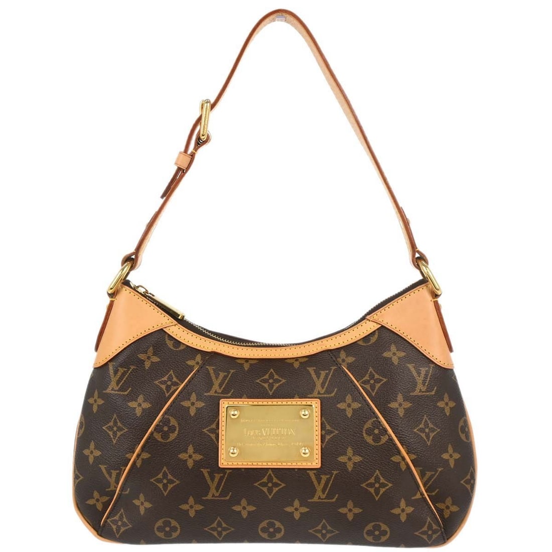 Louis Vuitton Thames PM Monogram Canvas Shoulder Bag: Louis Vuitton Thames PM Monogram Canvas Shoulder Bag This Louis Vuitton Monogram Thames PM Hobo Handbag features the classic monogram canvas exterior with beige leather handles and an adjustable strap