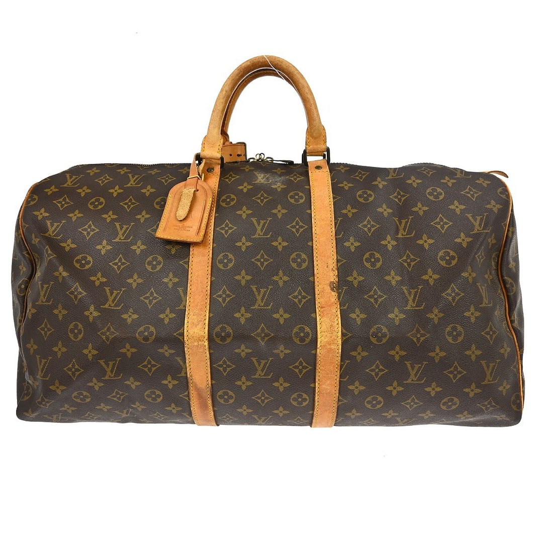 Louis Vuitton Keepall 55 Monogram Canvas Extra Large Travel Duffle Bag: Louis Vuitton Keepall 55 Monogram Canvas Extra Large Travel Duffle Bag The Louis Vuitton Keepall 55 is a vintage extra large duffle bag designed for travel. Featuring the iconic monogram canvas leathe
