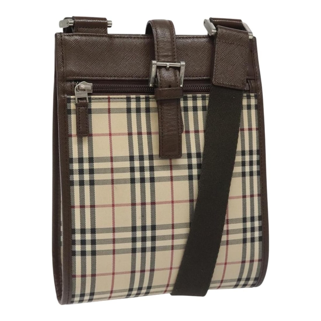 Burberry Nova Check Canvas Shoulder Purse in Beige for Women: Burberry Nova Check Canvas Shoulder Purse in Beige for Women This Burberry Nova Check shoulder bag features a beige canvas exterior with the iconic check pattern. Designed for women, it offers a pract