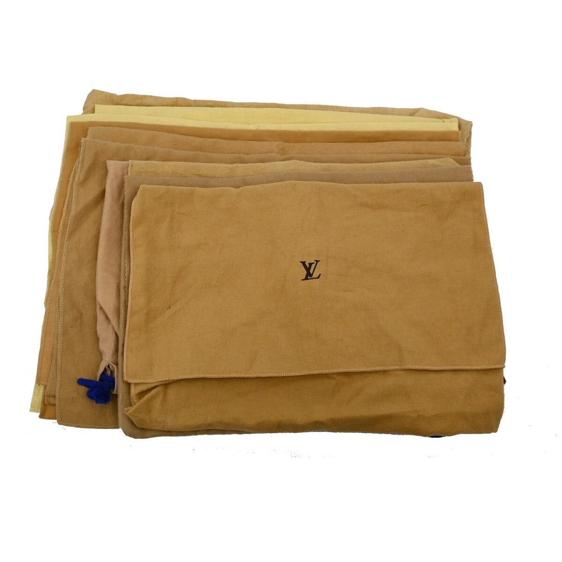 Louis Vuitton 10 Piece Dust Bag Set 100% Cotton Authentic Brown Beige: Louis Vuitton 10 Piece Dust Bag Set 100% Cotton Authentic Brown Beige This authentic Louis Vuitton dust bag set includes ten pieces, each crafted from 100% cotton. The dust bags are designed in a clas