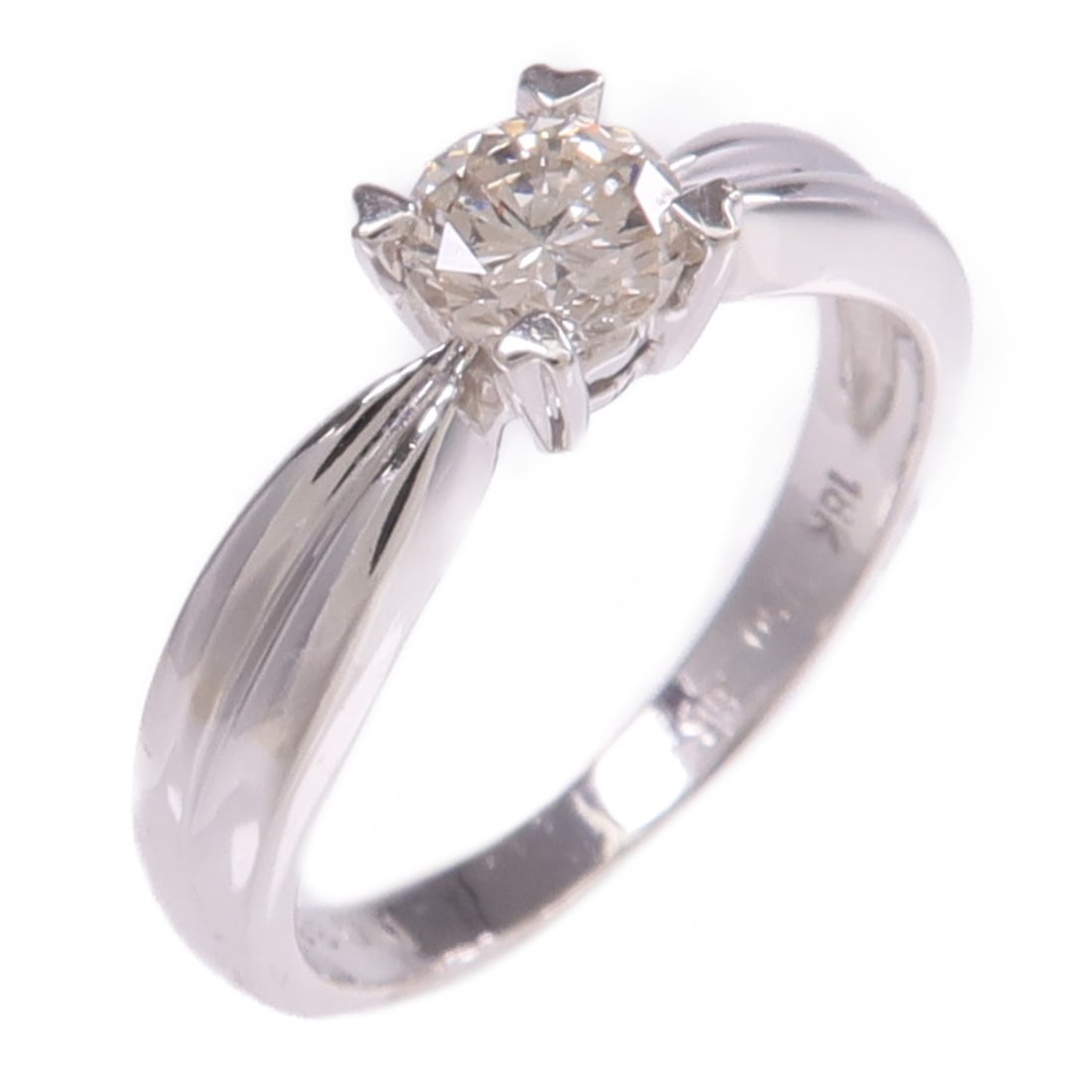 Diamond Ring in 18K White Gold Size 3.75 for Women: Diamond Ring in 18K White Gold Size 3.75 for Women This elegant women's ring features sparkling diamonds set in 18K white gold. Designed in a classic style, it offers a refined and timeless look, perf