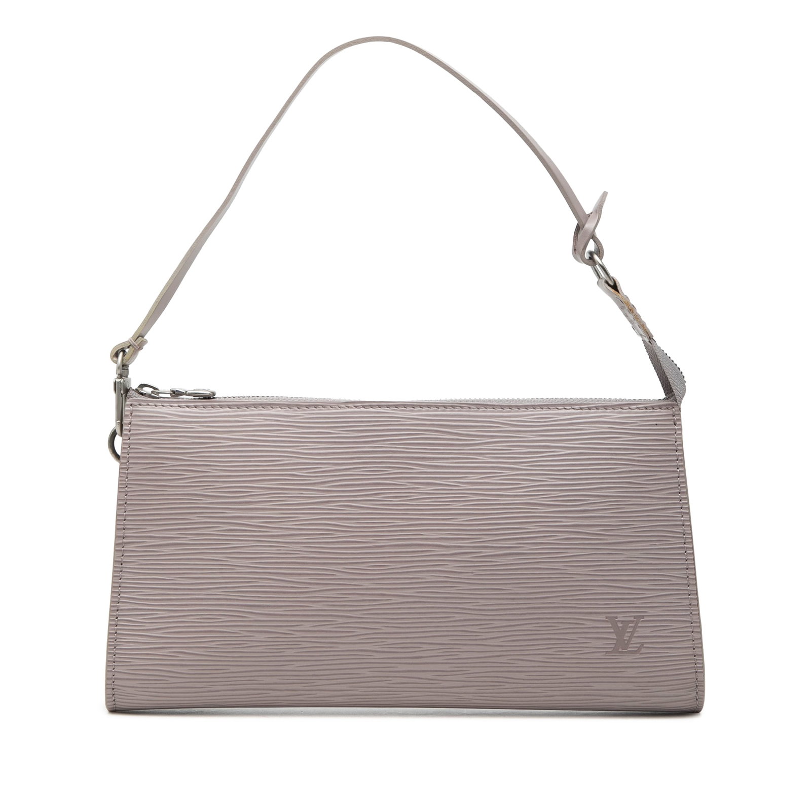 Epi Leather Pochette Accessoires Shoulder Bag by Louis Vuitton: Epi Leather Pochette Accessoires Shoulder Bag by Louis Vuitton This Louis Vuitton Epi Pochette Accessoires features a textured epi leather body in purple, a flat leather shoulder strap, and a top zip 