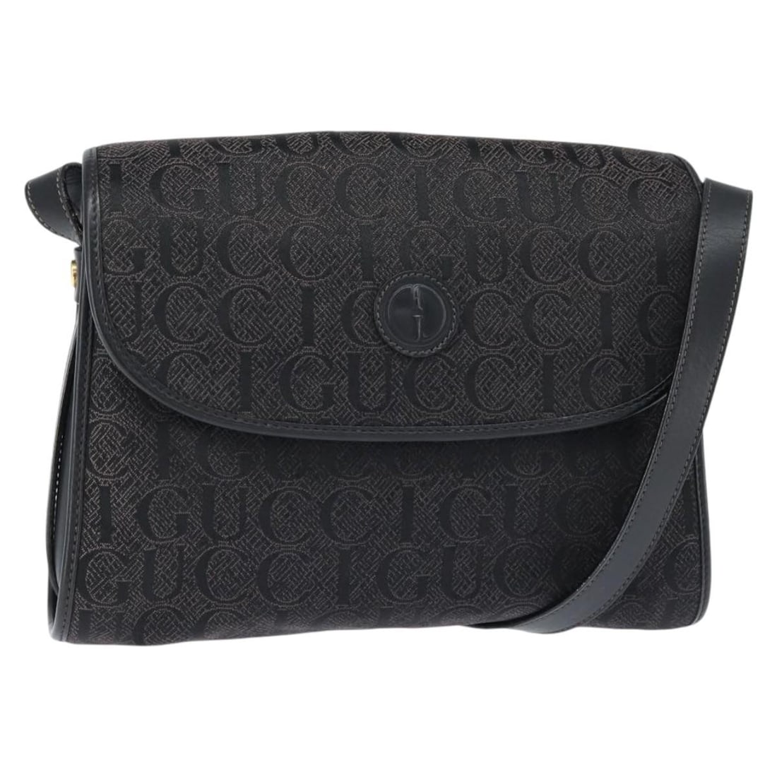 Gucci Nylon Black Gold Shoulder Bag 001 14 0712 Italy: Gucci Nylon Black Gold Shoulder Bag 001 14 0712 Italy This GUCCI shoulder bag features a black and gold nylon exterior and is designed for women. The bag measures approximately 9.4 inches in length, 7