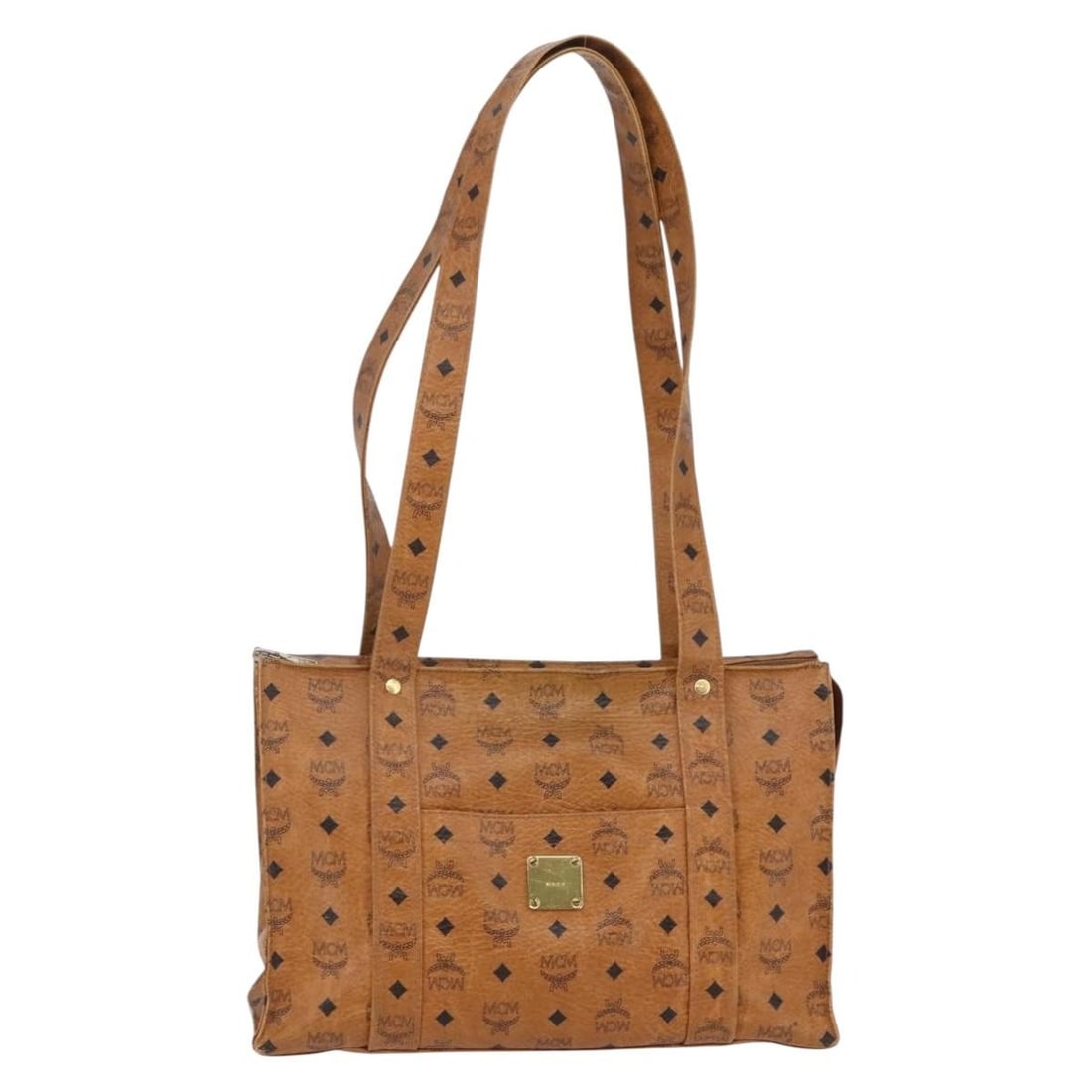 MCM Logogram Vicetos Tote Bag PVC Leather Brown Gold 15 x 10.2 x 5.1 inches: MCM Logogram Vicetos Tote Bag PVC Leather Brown Gold 15 x 10.2 x 5.1 inches This MCM Logogram Vicetos Tote Bag is a stylish accessory crafted from high-quality PVC leather, featuring a chic brown and 