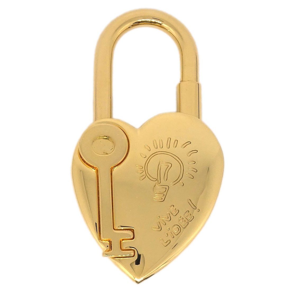 Hermes Gold Cadena Padlock Bag Charm: Hermes Gold Cadena Padlock Bag Charm This is a Hermes Annee De La Fantaisie Cadena padlock bag charm in a gold-tone finish. Designed for unisex use, this vintage charm features a metal construction an