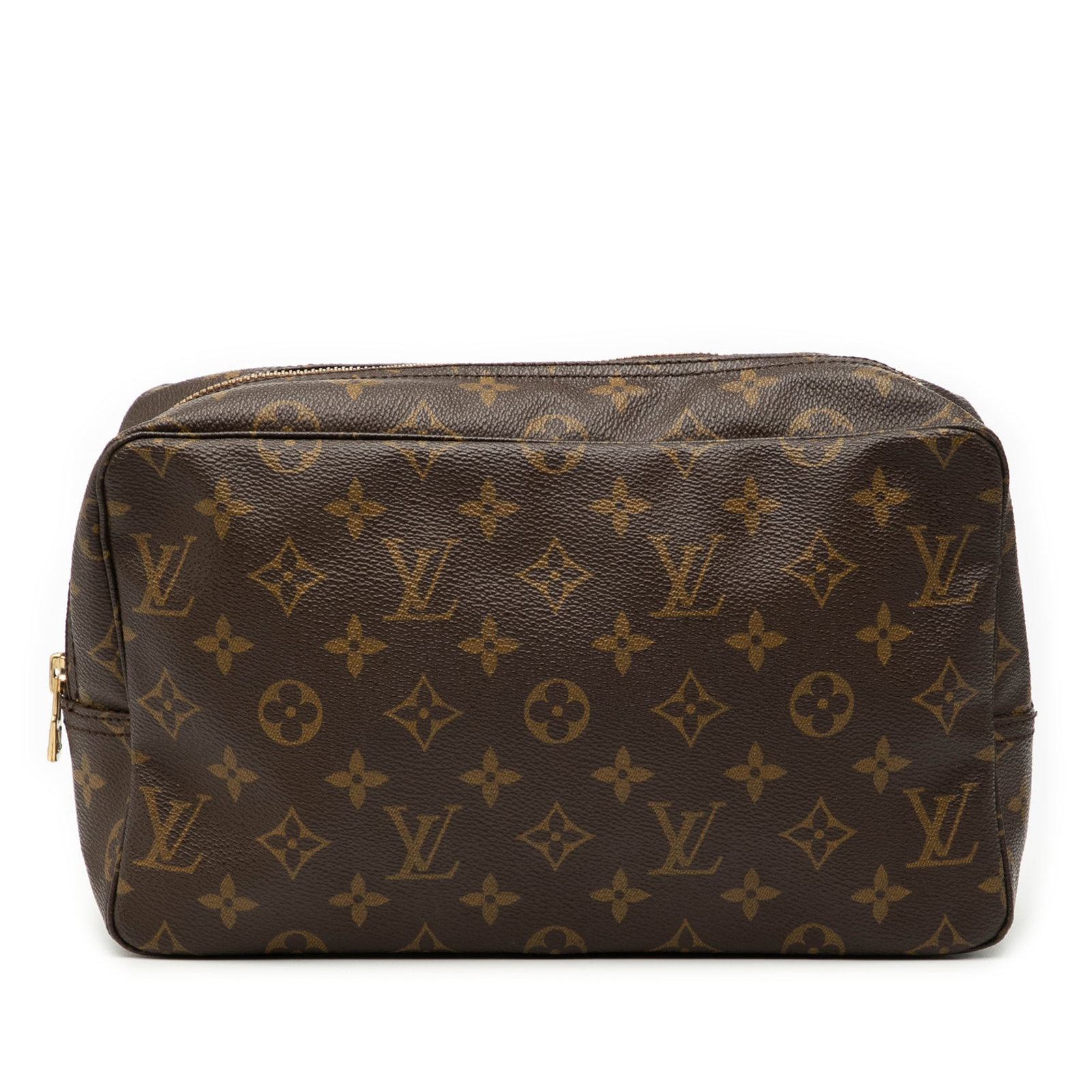 Louis Vuitton Monogram Canvas Trousse Toilette 28 Cosmetic Pouch: Louis Vuitton Monogram Canvas Trousse Toilette 28 Cosmetic Pouch The Louis Vuitton Monogram Trousse Toilette 28 is crafted from signature monogram canvas and features a top zip closure with an interio