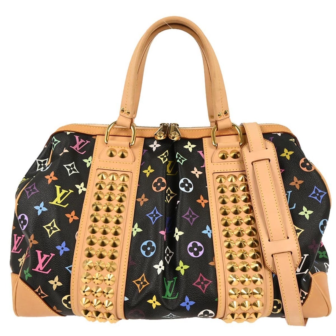 Louis Vuitton Black Multicolor Courtney GM Handbag M40261: Louis Vuitton Black Multicolor Courtney GM Handbag M40261 Introducing the Louis Vuitton Black Multicolor Courtney GM Handbag, a striking accessory for casual occasions. This spacious handbag features 