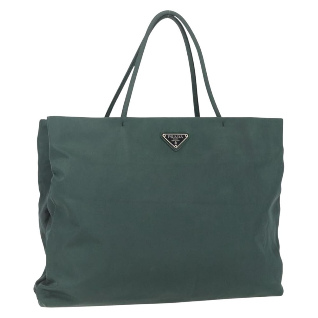 Prada nylon khaki silver women s handbag Italy: Prada nylon khaki silver women s handbag Italy This PRADA hand bag is crafted from durable khaki and silver nylon, designed for women and made in Italy. It features a spacious interior with a handle d