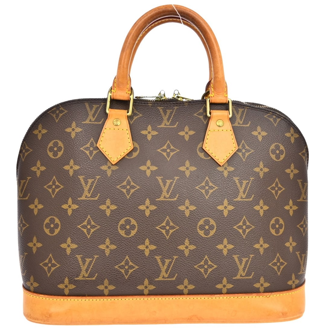 Louis Vuitton Alma Monogram Canvas Medium Brown Handbag M51130: Louis Vuitton Alma Monogram Canvas Medium Brown Handbag M51130 This Louis Vuitton Alma handbag features the iconic Monogram canvas exterior and a medium-sized silhouette. Designed with double beige ha