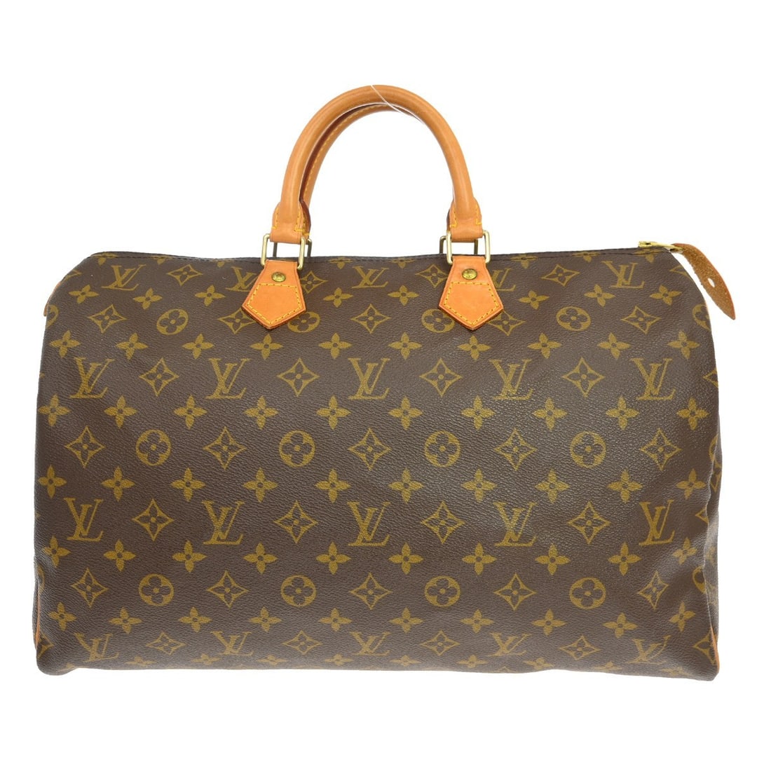 Louis Vuitton Speedy 40 Monogram Canvas Duffle Bag: Louis Vuitton Speedy 40 Monogram Canvas Duffle Bag This Louis Vuitton Speedy 40 duffle handbag features the classic monogram canvas leather exterior in brown, complemented by double handles and a zip 