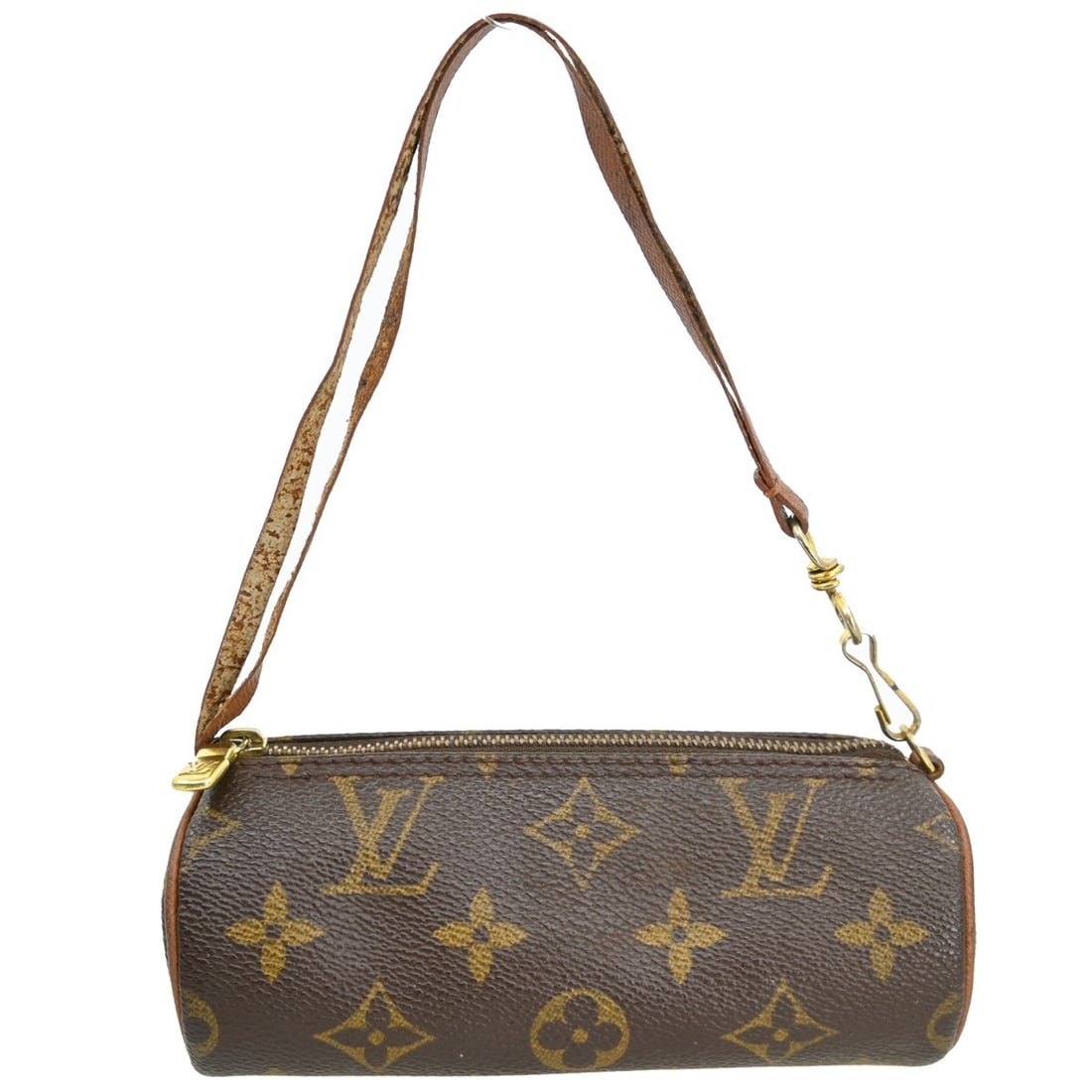 Louis Vuitton Papillon Monogram Micro Top Handle Handbag with Attached Pouch: Louis Vuitton Papillon Monogram Micro Top Handle Handbag with Attached Pouch This Louis Vuitton Papillon micro handbag features the iconic monogram canvas exterior with brown leather top handles and a
