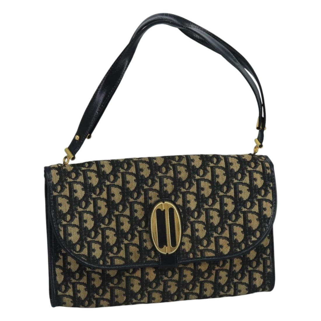 Christian Dior Trotter Canvas Navy and Gold Shoulder Bag France: Christian Dior Trotter Canvas Navy and Gold Shoulder Bag France This Christian Dior Trotter Canvas Shoulder Bag features a classic navy and gold color scheme with the recognizable Trotter canvas exter