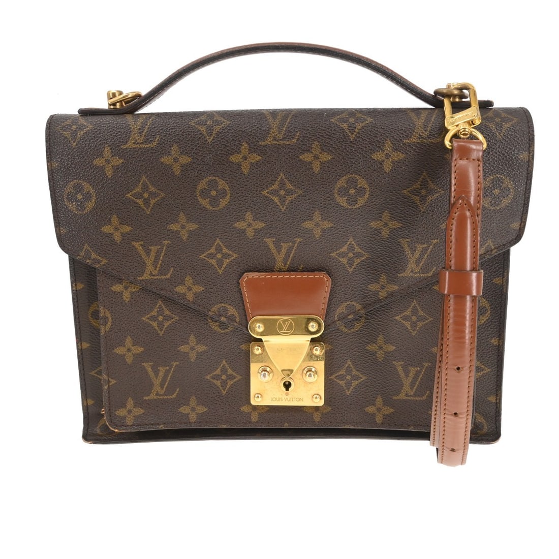 Louis Vuitton Monceau 28 Monogram Canvas Medium Brown Business Handbag M51185: Louis Vuitton Monceau 28 Monogram Canvas Medium Brown Business Handbag M51185 This Louis Vuitton Monogram Monceau 28 business handbag features the iconic monogram canvas exterior and brown canvas lini
