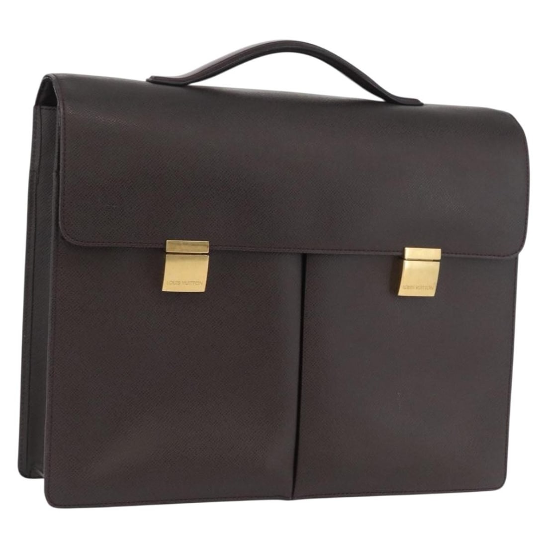 Louis Vuitton Kazan Taiga Leather Acajou Business Briefcase M30806: Louis Vuitton Kazan Taiga Leather Acajou Business Briefcase M30806 This is a Louis Vuitton Serviette Kazan business bag crafted from Acajou-colored Taiga leather. Designed for women, the bag features 