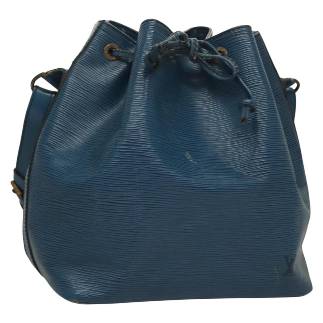 LOUIS VUITTON Epi Petit Noe Blue Shoulder Bag M44105 Auth: LOUIS VUITTON Epi Petit Noe Blue Shoulder Bag M44105 Auth This authentic LOUIS VUITTON Epi Petit Noe Shoulder Bag in a striking blue hue is crafted from durable Epi leather, showcasing a classic silho