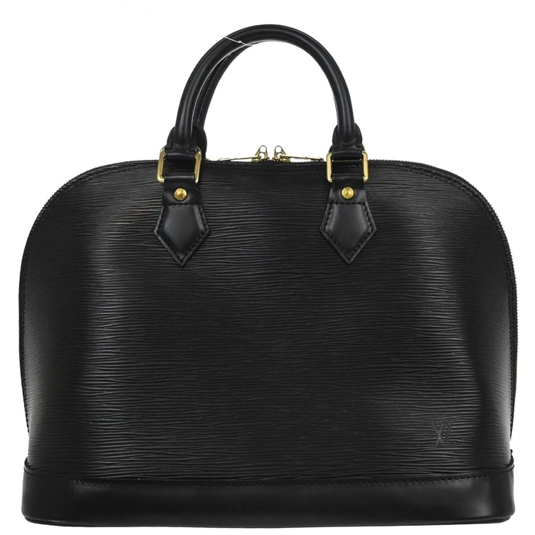 Louis Vuitton Alma Black Epi Leather Structured Purse: Louis Vuitton Alma Black Epi Leather Structured Purse This Louis Vuitton Alma handbag features black Epi leather and is designed for women. Made in France, it is presented in very good condition with 