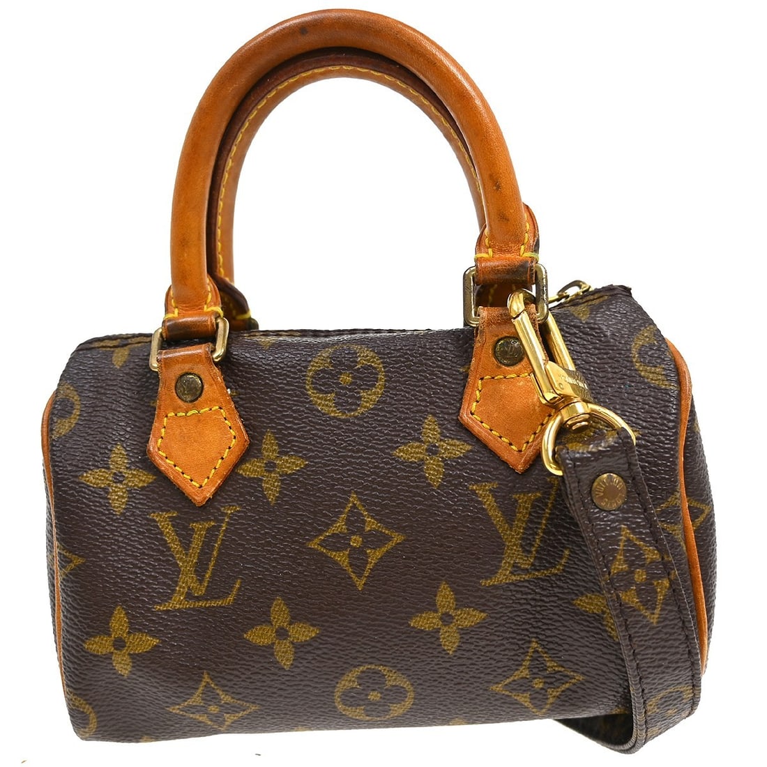 Louis Vuitton Mini Speedy Monogram Canvas 2Way Handbag M41534: Louis Vuitton Mini Speedy Monogram Canvas 2Way Handbag M41534 This Louis Vuitton Monogram Mini Speedy 2-way handbag features the iconic monogram canvas leather exterior in brown, complemented by a mat