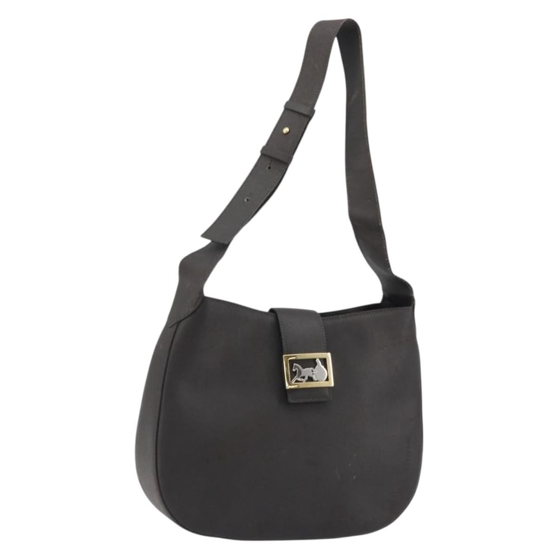 CELINE Horse Carriage Leather Shoulder Bag Dark Brown Gold (1 of 18)