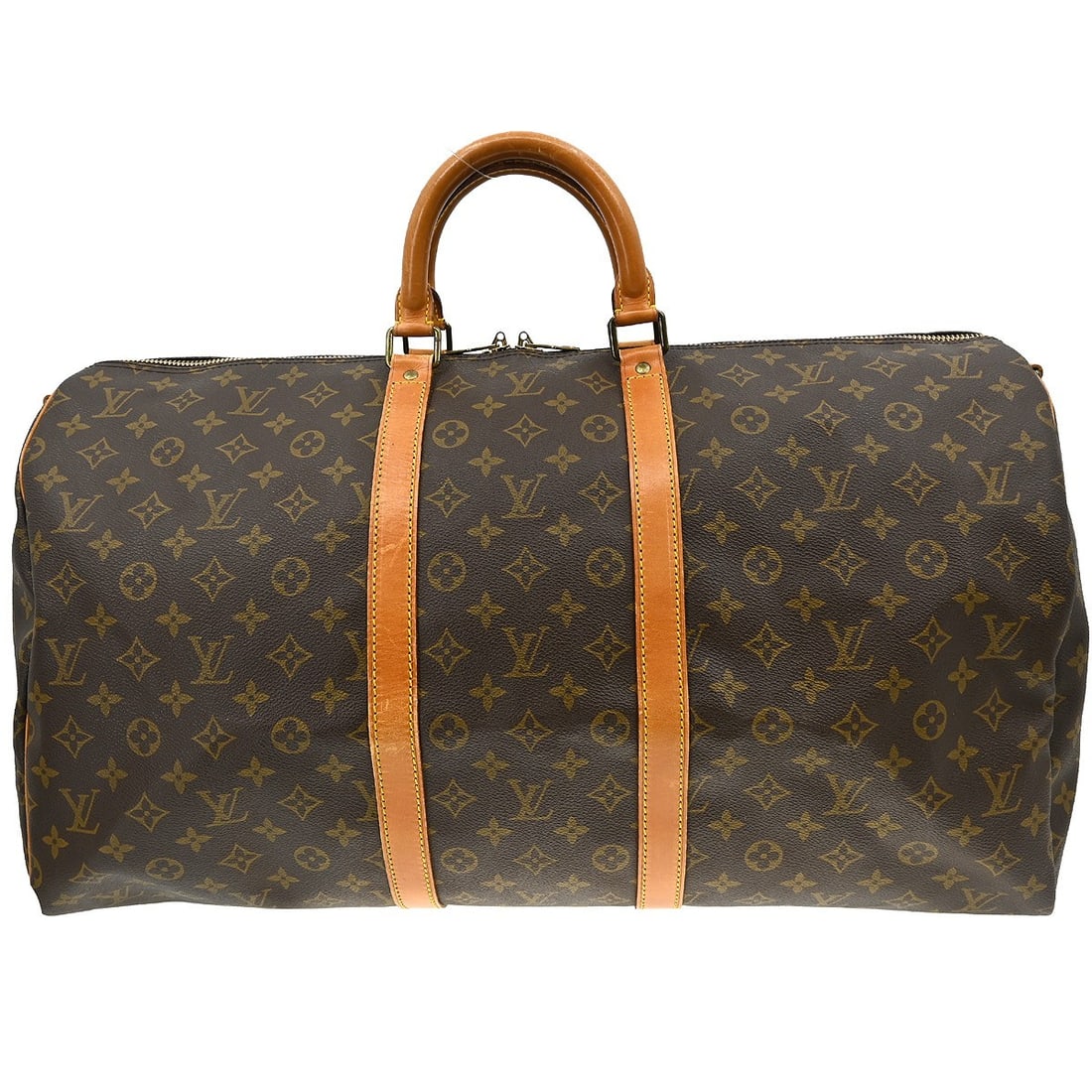 Louis Vuitton Keepall 55 Monogram Canvas Extra Large Travel Duffle Bag: Louis Vuitton Keepall 55 Monogram Canvas Extra Large Travel Duffle Bag The Louis Vuitton Keepall 55 is an extra large travel duffle bag featuring the iconic monogram canvas leather exterior and brown 