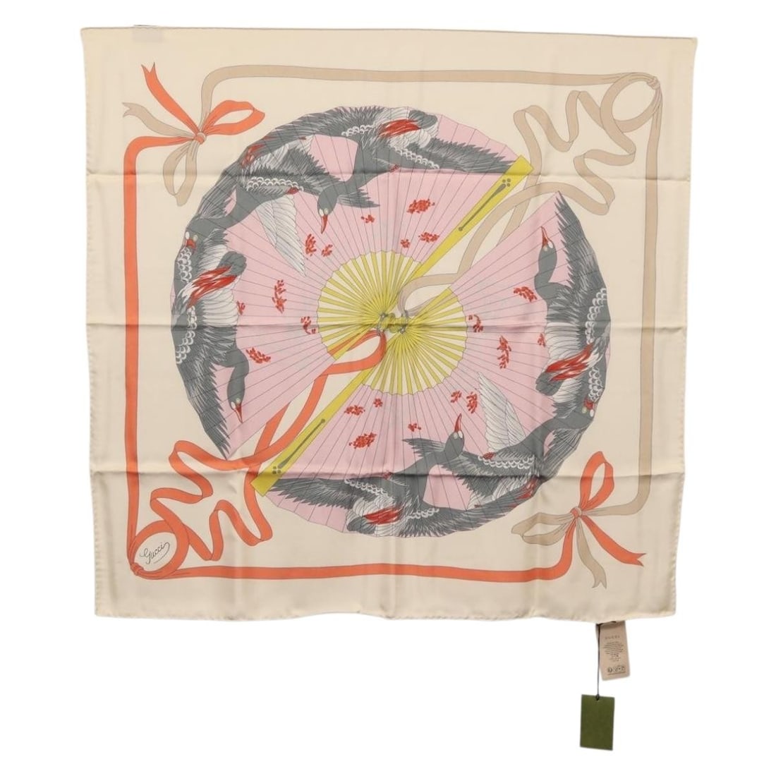 Ivory Silk Square Scarf by GUCCI Model 712854 for Women (1 of 18)