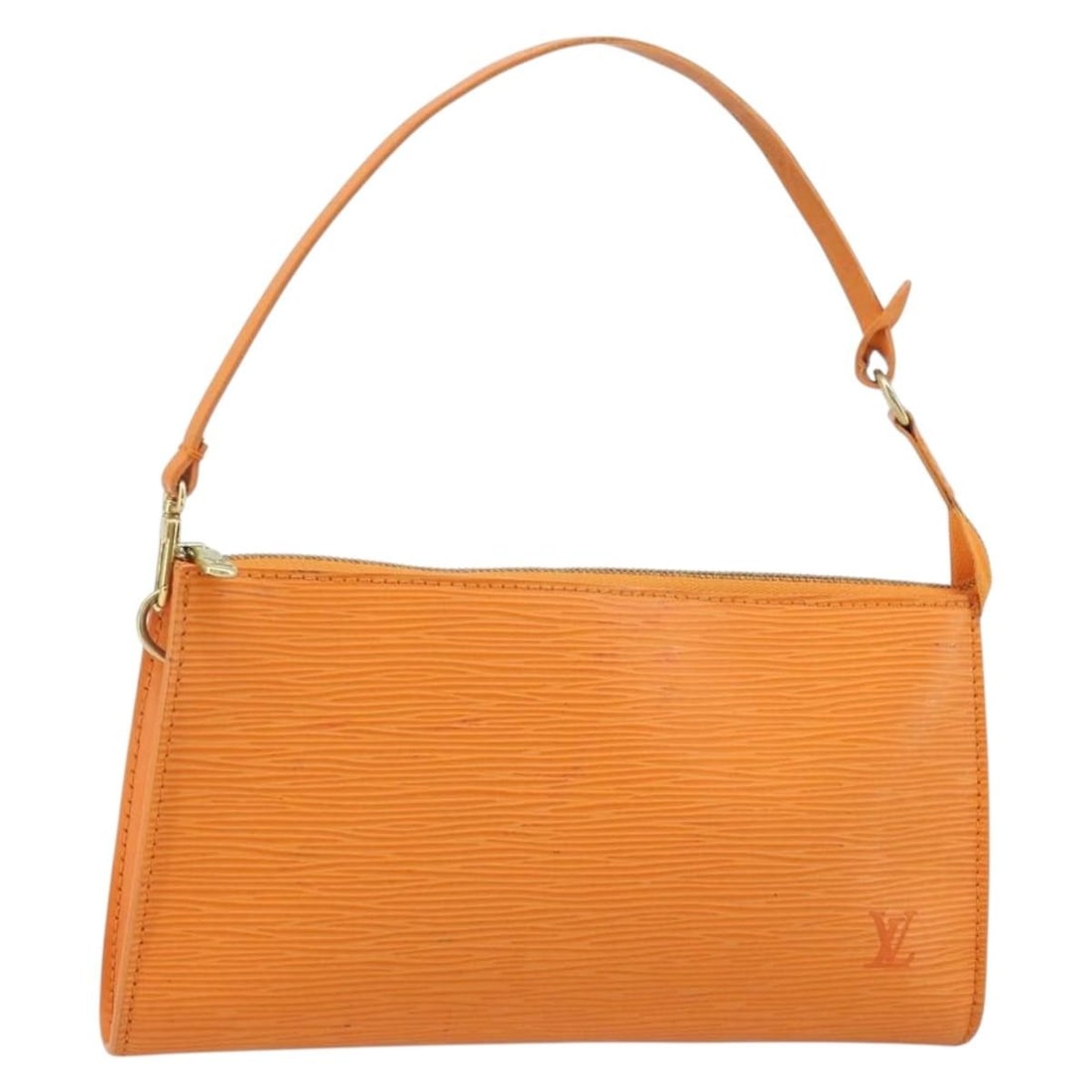 Louis Vuitton Epi Leather Orange Pochette Accessoires M5294H Pouch: Louis Vuitton Epi Leather Orange Pochette Accessoires M5294H Pouch This Louis Vuitton Epi Pochette Accessoires pouch in Orange Mandarin features durable Epi leather with a textured finish. Designed fo