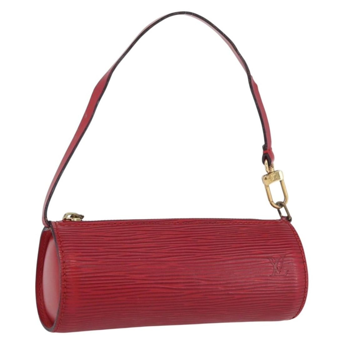Red Epi Leather Soufflot Accessory Pouch by Louis Vuitton: Red Epi Leather Soufflot Accessory Pouch by Louis Vuitton This Louis Vuitton Epi Soufflot accessory pouch in red features durable Epi leather and is designed for women. The pouch measures approximatel