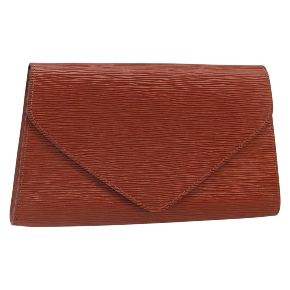 Brown Epi Leather Art Deco Clutch by Louis Vuitton M52633: Brown Epi Leather Art Deco Clutch by Louis Vuitton M52633 This Louis Vuitton Epi Art Deco clutch bag features brown Epi leather and a classic rectangular silhouette. Designed for women, it includes a 