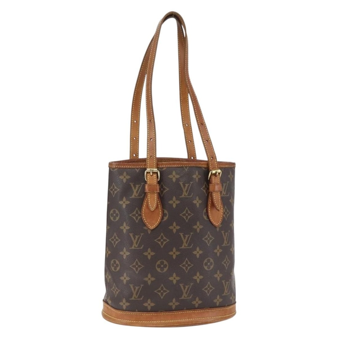 Louis Vuitton Bucket PM Monogram Canvas Shoulder Bag with Pouch M42238: Louis Vuitton Bucket PM Monogram Canvas Shoulder Bag with Pouch M42238 This Louis Vuitton Monogram Bucket PM is a women's shoulder bag crafted from signature Monogram canvas. The bag features a spacio