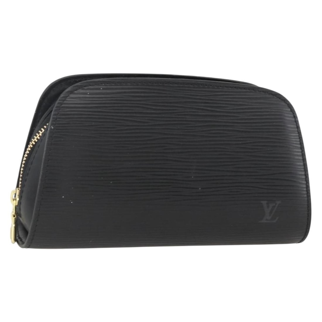 Louis Vuitton Epi Leather Dauphine PM Black Pouch M48442: Louis Vuitton Epi Leather Dauphine PM Black Pouch M48442 This is a Louis Vuitton Epi Dauphine PM Pouch in black Epi leather. Designed for women, this pouch features a compact and structured silhouette