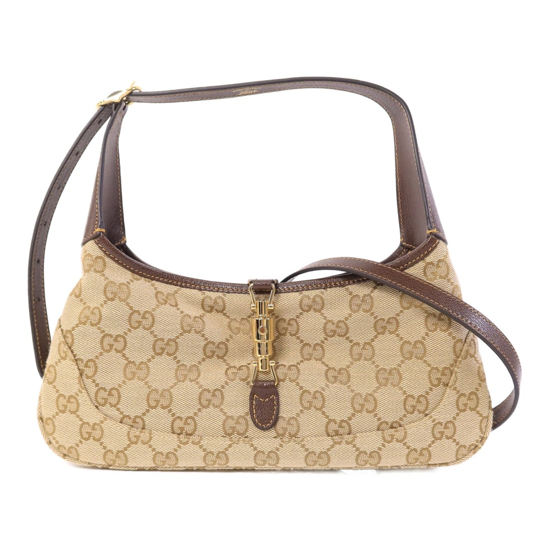 Gucci Jackie Slim Medium Brown Canvas Shoulder Bag (1 of 14)