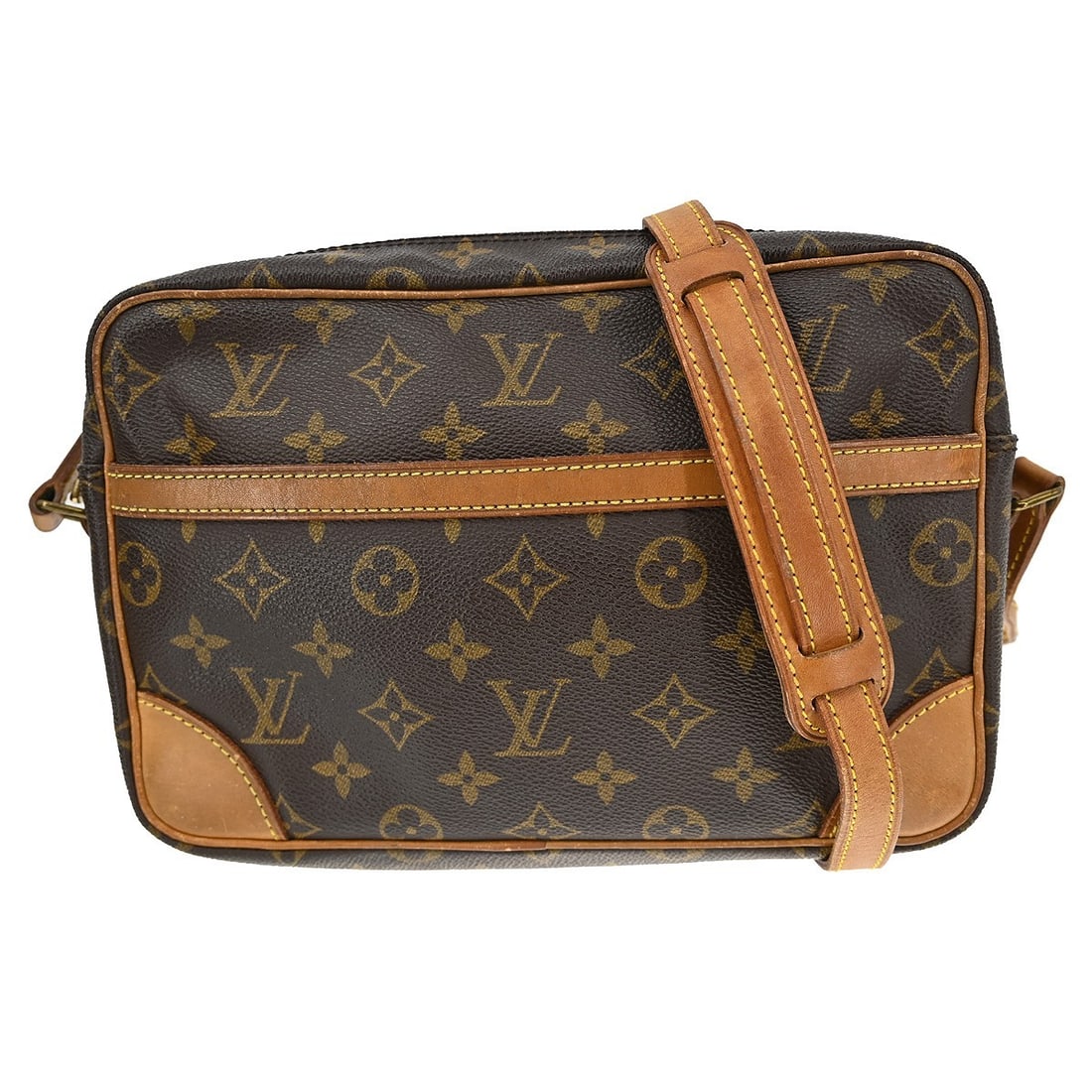 Louis Vuitton Trocadero 27 Monogram Canvas Medium Crossbody Bag: Louis Vuitton Trocadero 27 Monogram Canvas Medium Crossbody Bag This Louis Vuitton Trocadero 27 crossbody bag features the iconic monogram canvas exterior and brown leather crossbody strap. A medium-s