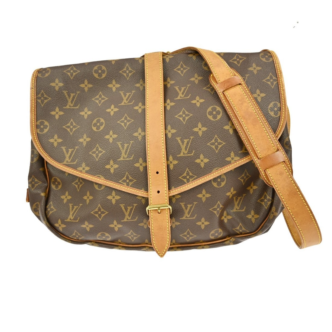 Louis Vuitton Saumur 35 Monogram Canvas Crossbody Shoulder Bag M42254: Louis Vuitton Saumur 35 Monogram Canvas Crossbody Shoulder Bag M42254 This Louis Vuitton Saumur 35 is a vintage messenger shoulder bag crafted from the brand's signature monogram canvas leather. Desig