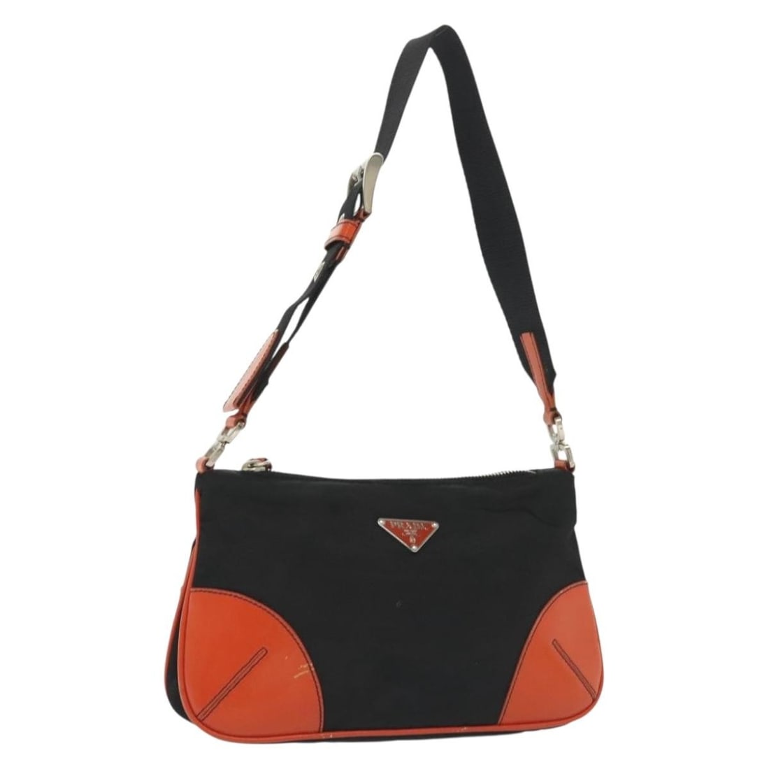 Prada black silver nylon shoulder bag Italy women: Prada black silver nylon shoulder bag Italy women This PRADA shoulder bag features a sleek black nylon exterior with silver-tone accents and leather detailing. Designed for women, it has a compact sil