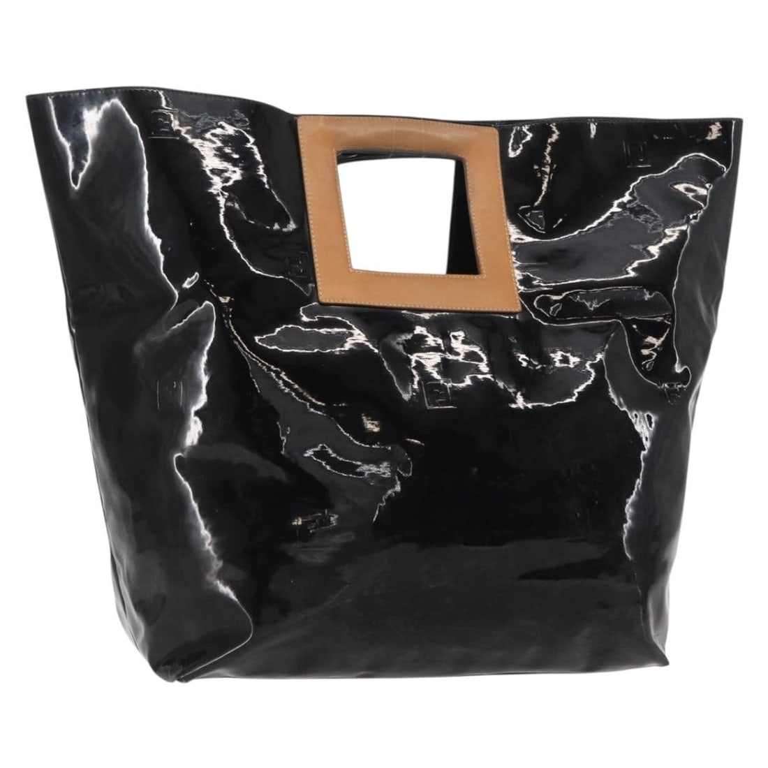 FENDI Black Gold Enamel Hand Bag Authentic Italy (1 of 18)