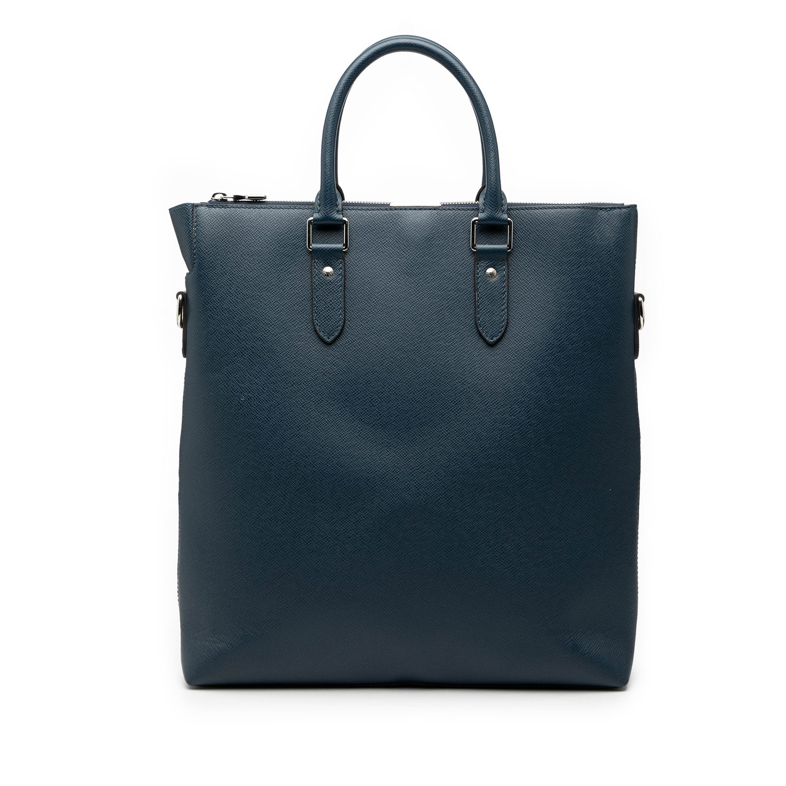 Blue Taiga Leather Anton Satchel by Louis Vuitton France: Blue Taiga Leather Anton Satchel by Louis Vuitton France This Louis Vuitton Taiga Anton Tote features a blue taiga leather body with rolled leather handles, a top zip closure, and interior slip compar