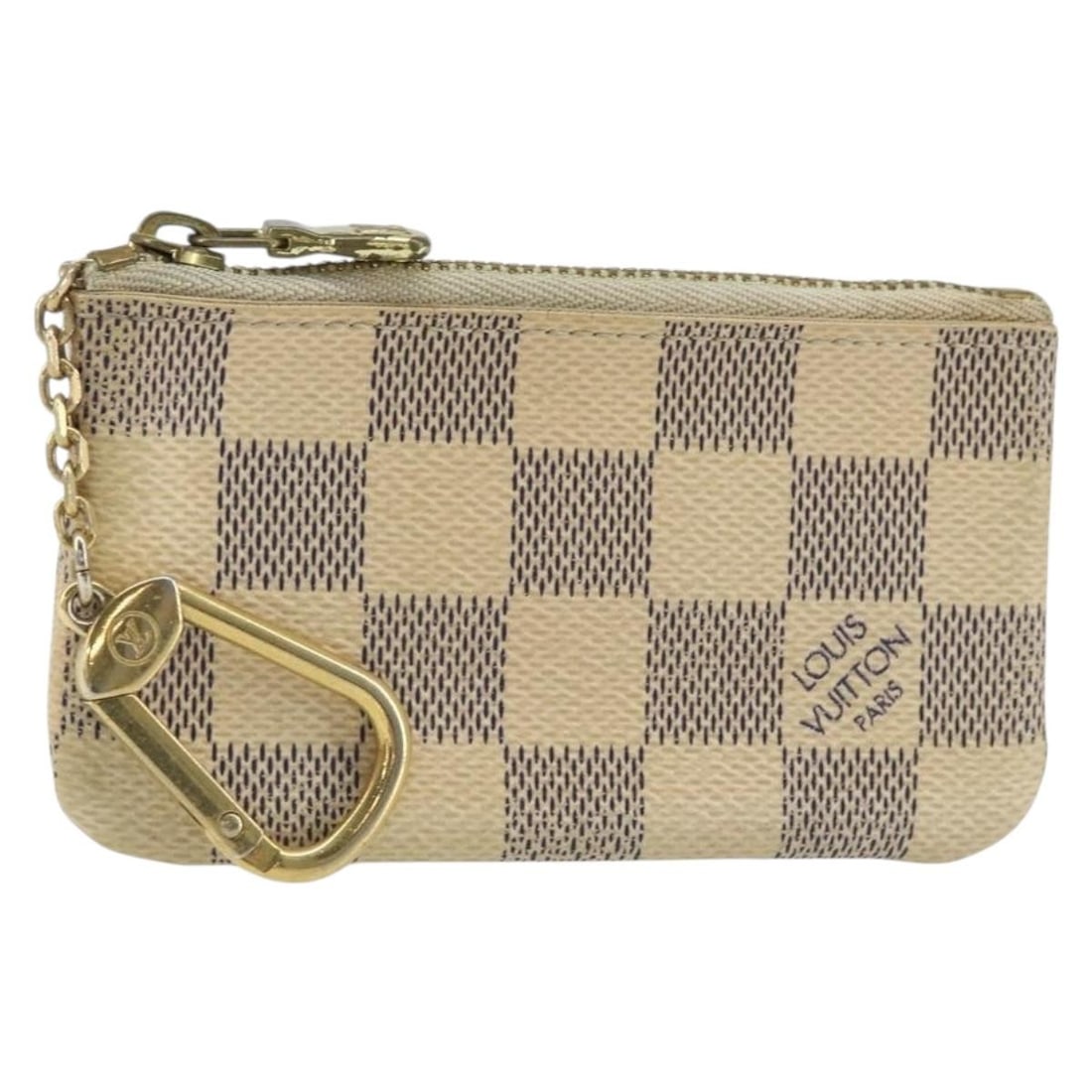 Damier Azur Canvas Coin Purse Louis Vuitton Pochette Cles N62659: Damier Azur Canvas Coin Purse Louis Vuitton Pochette Cles N62659 This is a Louis Vuitton Damier Azur Pochette Cles Coin Purse, crafted from Damier Azur canvas. The purse features a compact design with