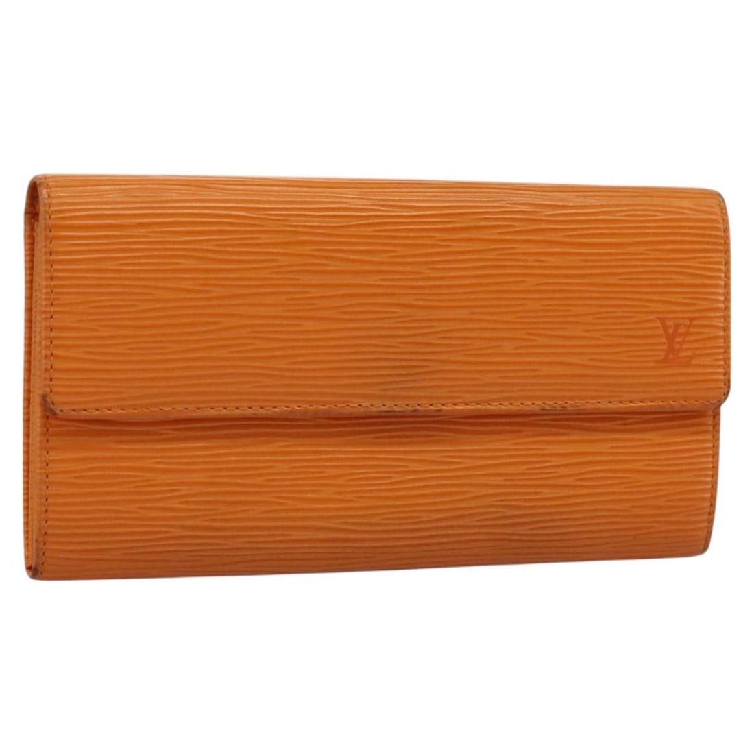 Orange Epi Leather Porte Monnaie Credit Wallet by Louis Vuitton M6359H: Orange Epi Leather Porte Monnaie Credit Wallet by Louis Vuitton M6359H This Louis Vuitton Epi Porte Monnaie Credit Wallet is crafted from Epi leather in a vibrant orange mandarin color. Designed for w
