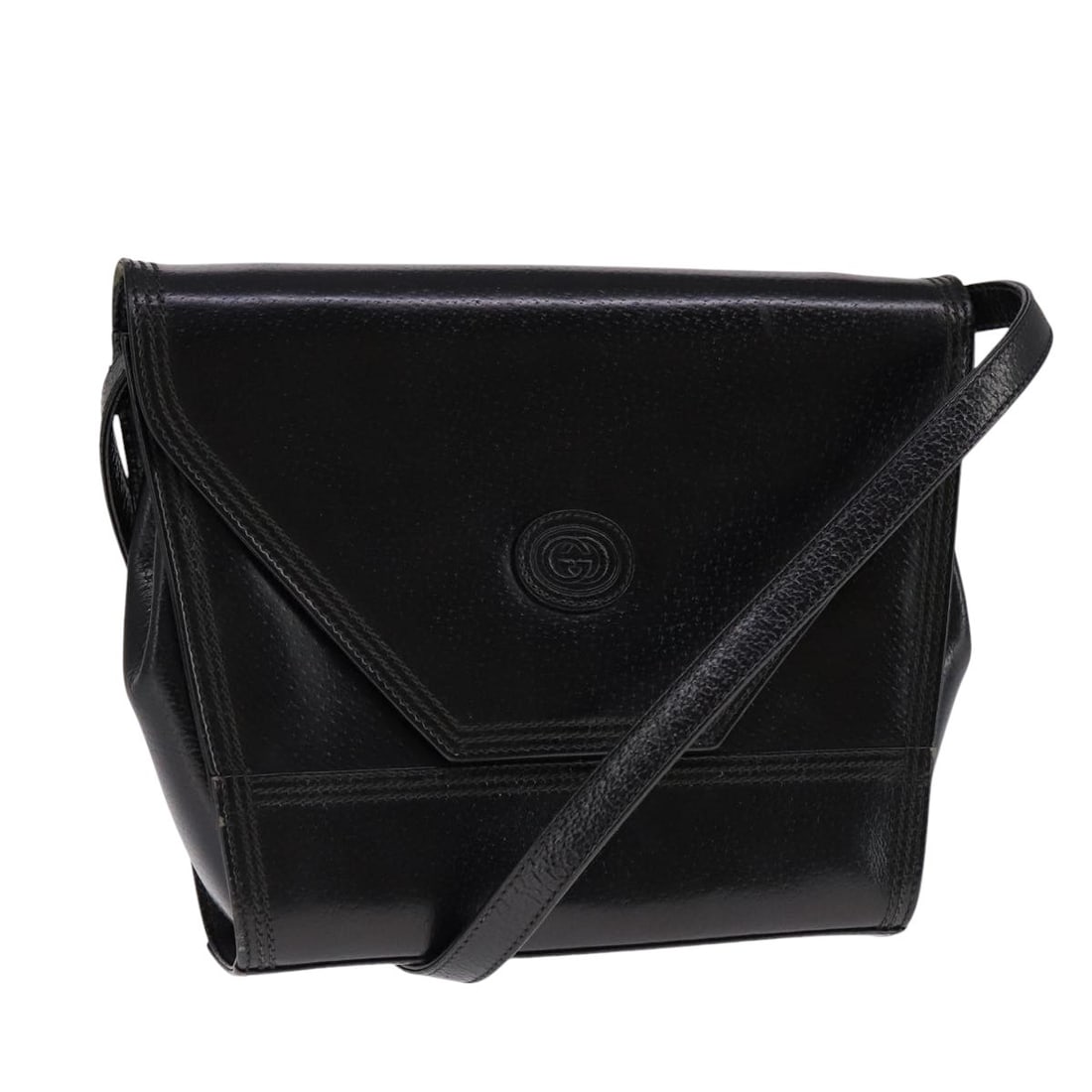 Black Leather Shoulder Bag by Gucci Italy for Women: Black Leather Shoulder Bag by Gucci Italy for Women This GUCCI shoulder bag features a classic black leather exterior and is designed for women. Made in Italy, the bag features approximate dimensions 