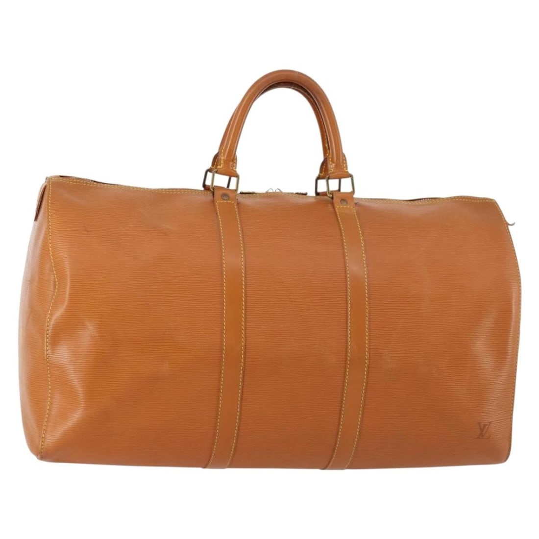 Louis Vuitton Epi Leather Keepall 50 Brown Boston Bag M42968 France: Louis Vuitton Epi Leather Keepall 50 Brown Boston Bag M42968 France This Louis Vuitton Epi Keepall 50 Boston Bag is crafted from brown Epi leather and features a spacious interior, making it ideal for